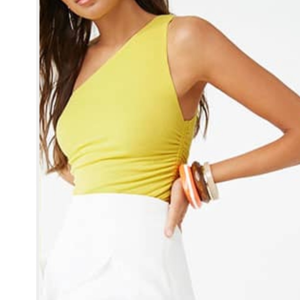 Ribbed, one shoulder top